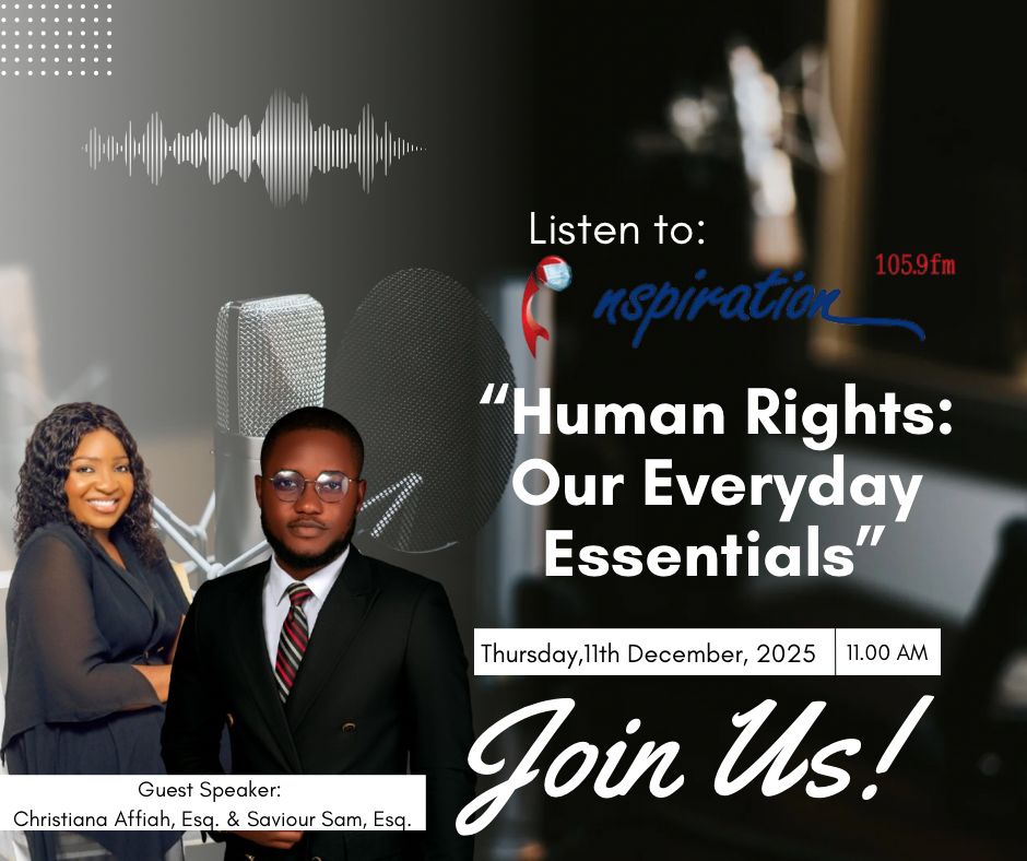 Promotional graphic for the Human Rights radio programme on Inspiration FM