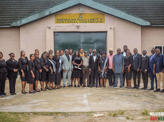 NBA Uyo Branch representatives meeting with officials at the correctional centre